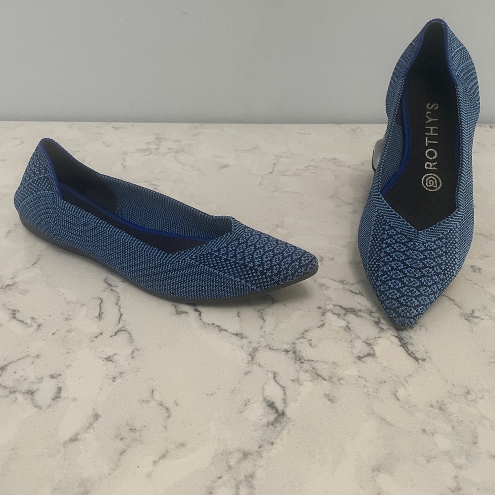 Rothy's Blue Woven Ballet Flats